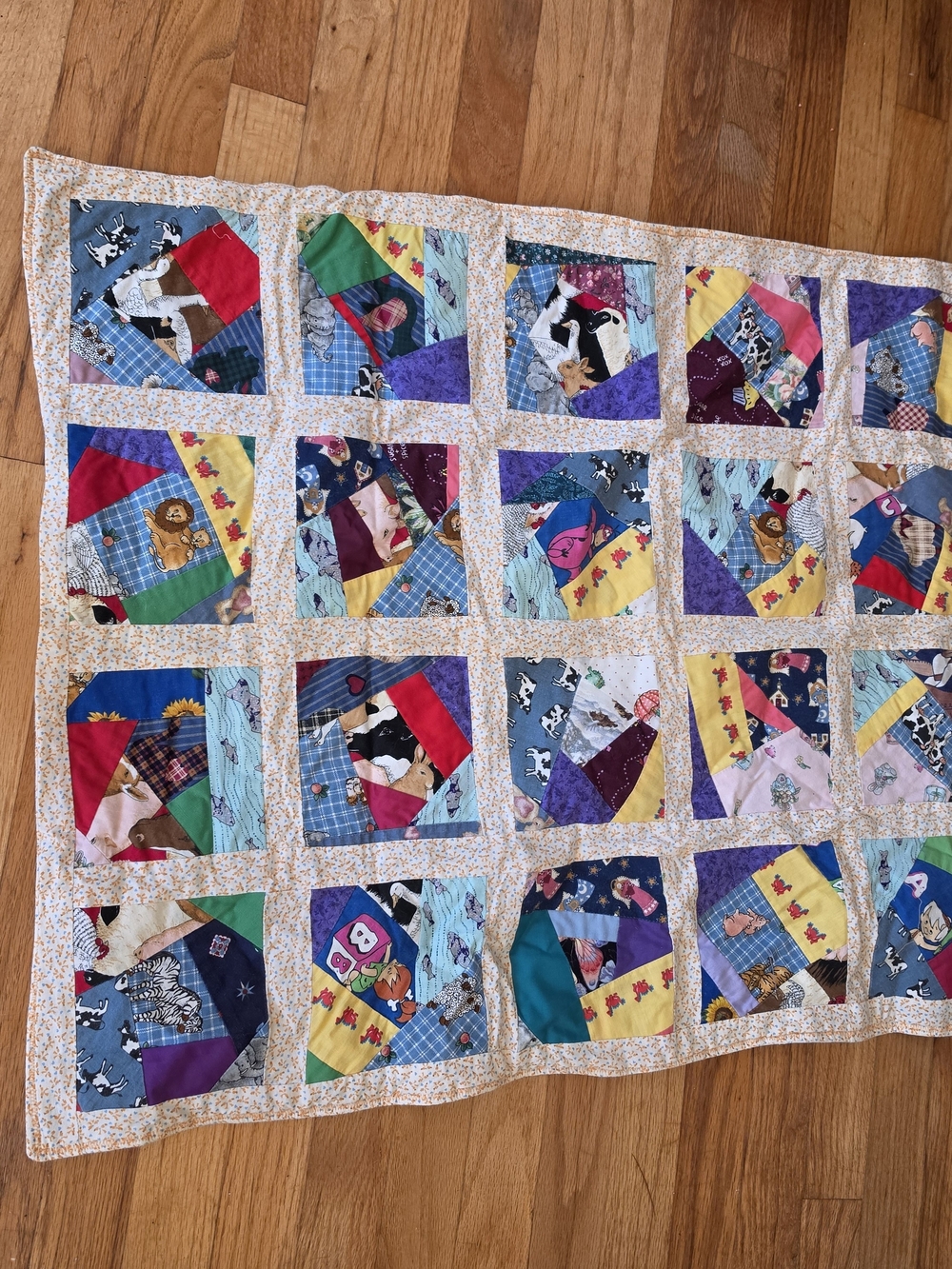 Colorful Patchwork Kids Quilt - Multicolor Playful Squares